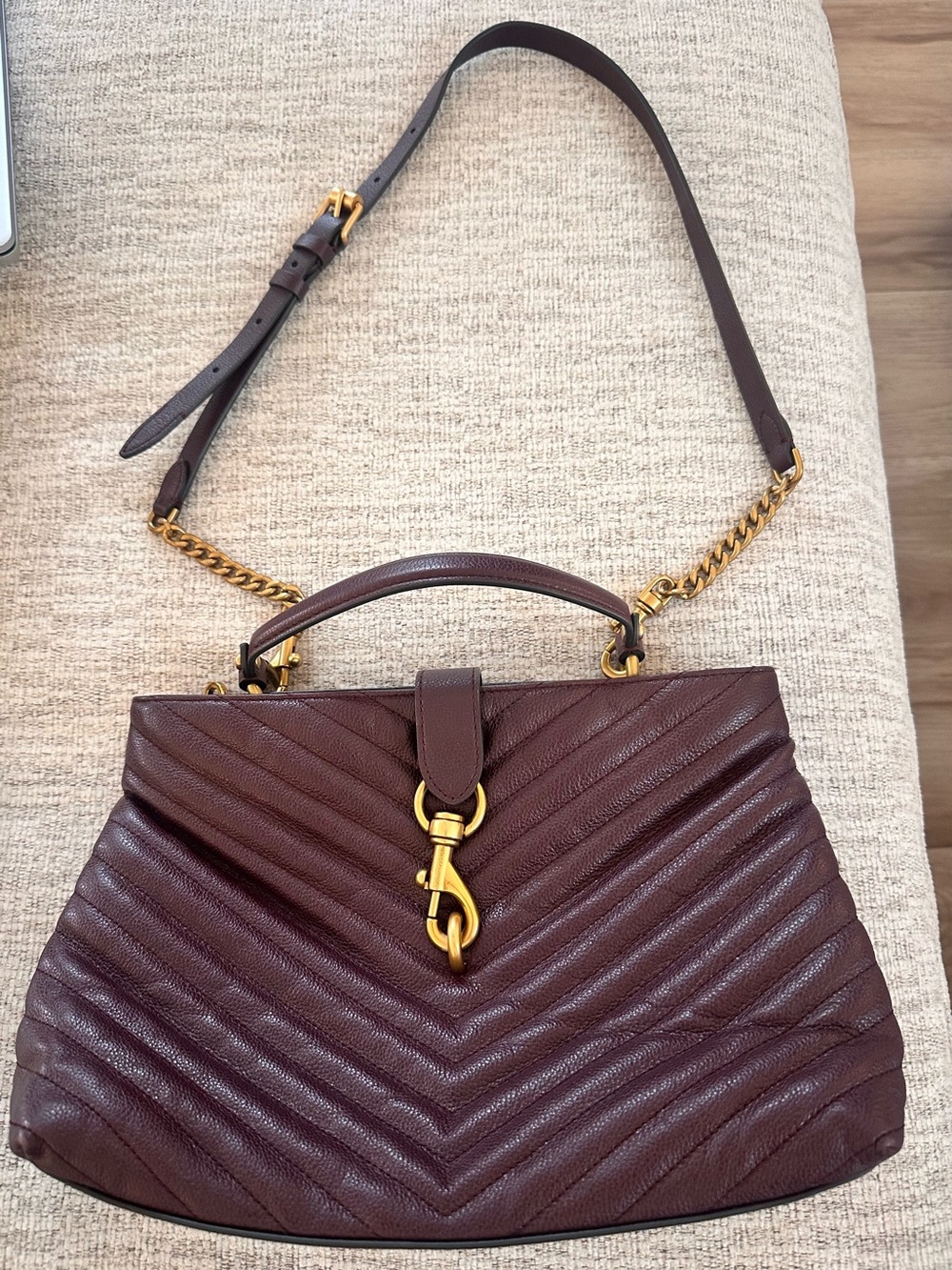 Rebecca Minkoff Burgundy Quilted Leather Handbag / Crossbody